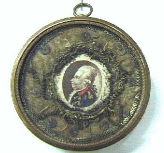 Ovaal miniatuurportret in rond lijstje van stadhouder Willem V.