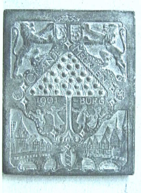 Plaquette ter gelegenheid van het huwelijk van Wilhelmina en Hendrik in 1901.