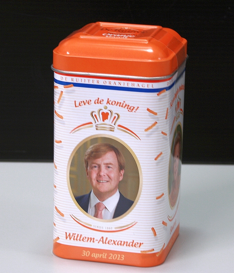 Blikje Oranjehagel, ter gelegenheid van de troonsopvolging door Willem-Alexander.