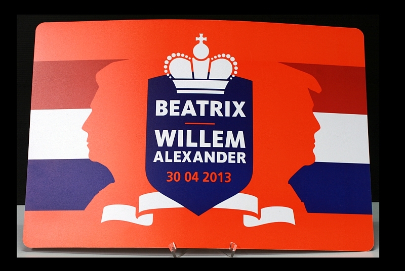 Placemat, ter herinnering aan de inhuldiging van Willem-Alexander.