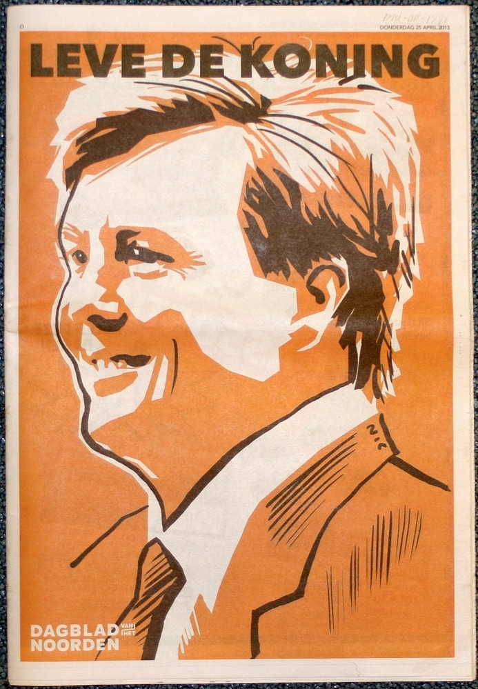 Krant, ter herinnering aan de inhuldiging van Willem-Alexander.