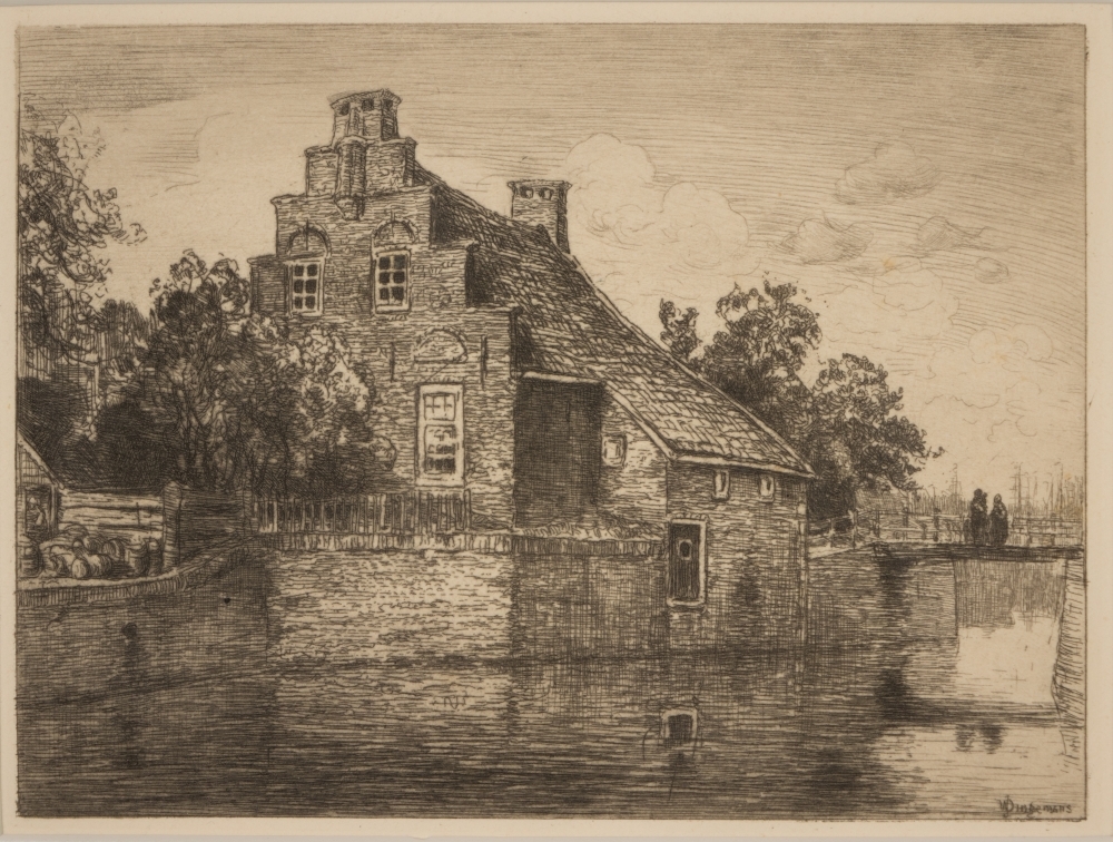 Gezicht op het Poortershuisje te Groningen