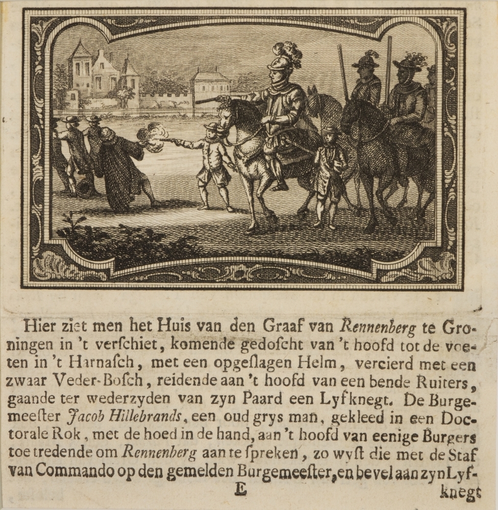 Burgemeester Hillebrands treedt toe op Graaf van Rennenberg