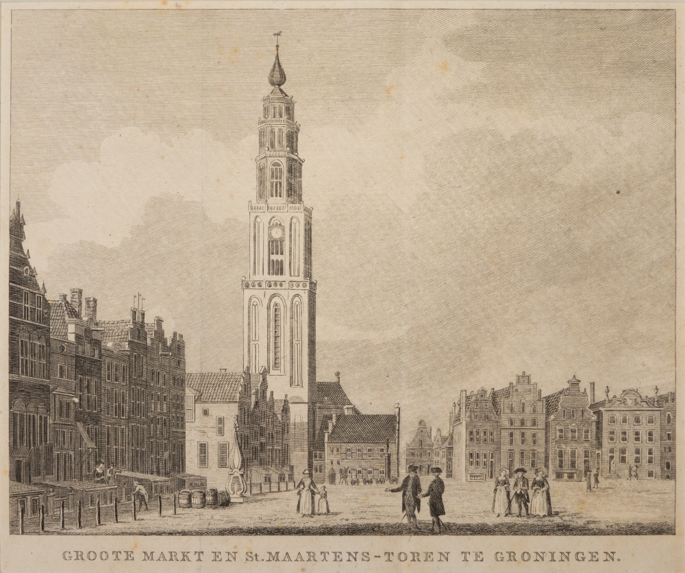 Grote Markt en St Maartenstoren te Groningen