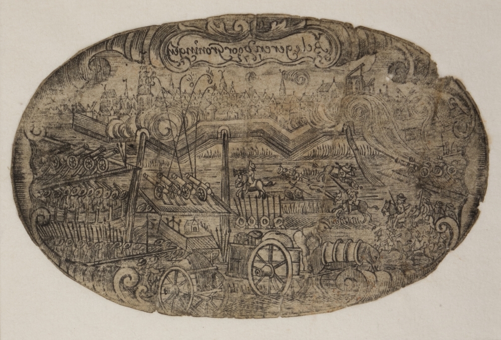 Ovaal zegel met belegering van Groningen