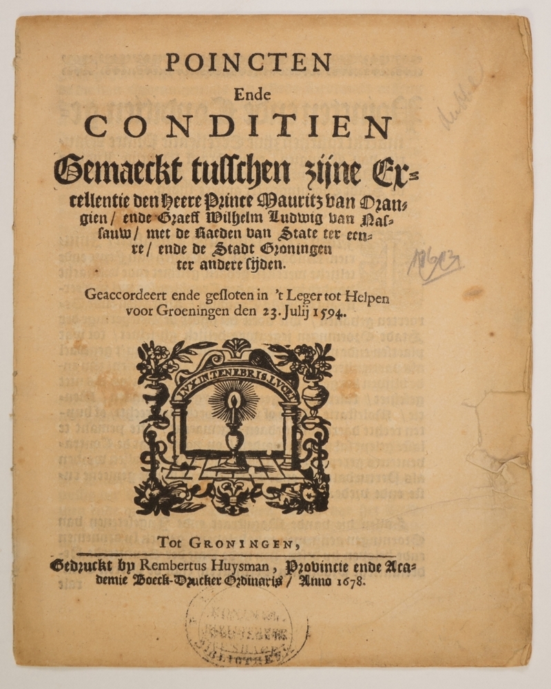 Pamflet prins Maurits / graaf Willem Lodewijk