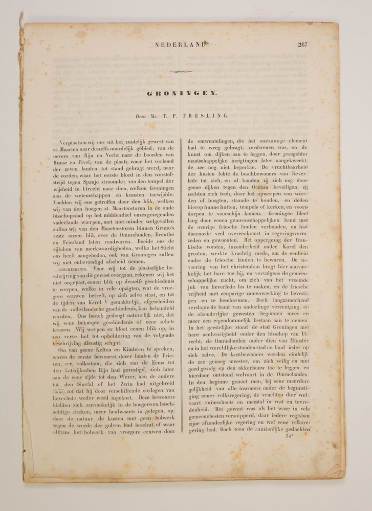 Overdruk "Groningen door Mr TPTresling"