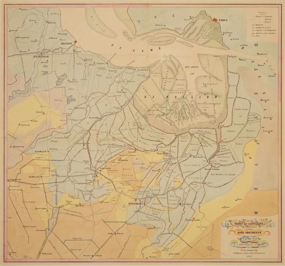 Kaart van de Dollard en omgeving