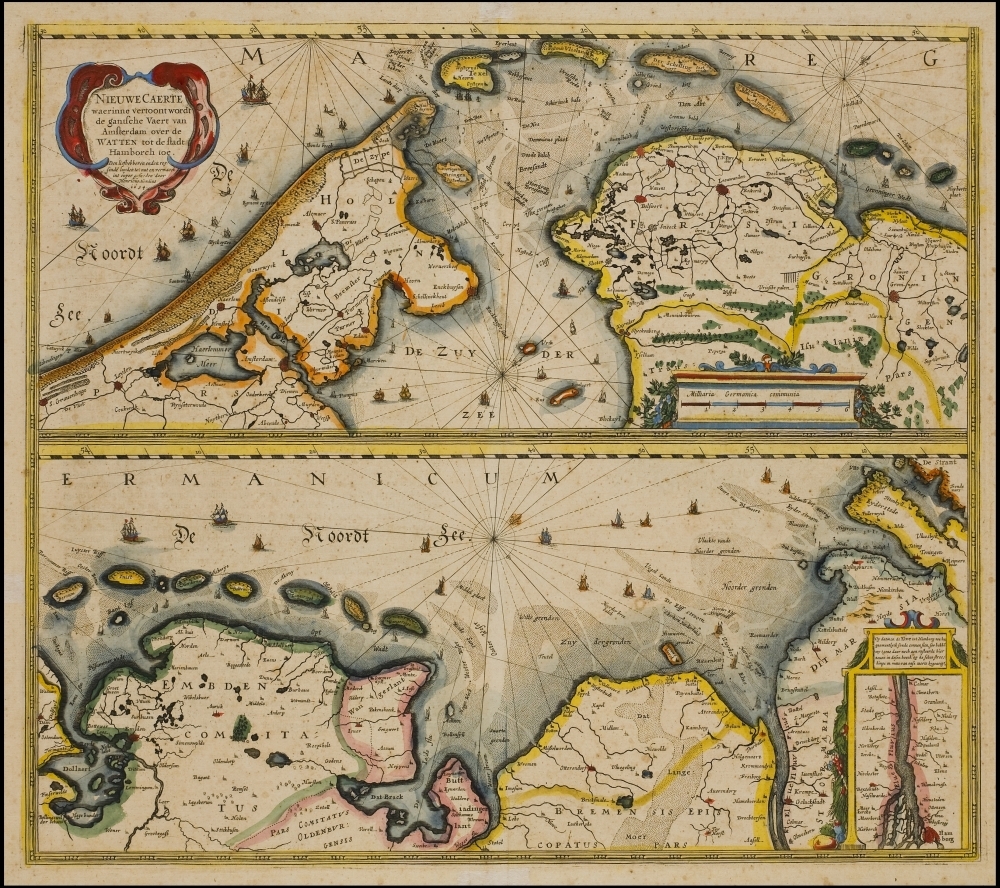 Vaart van Amsterdam naar Hamburg over de Wadden