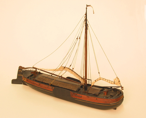Scheepsmodel van een Hasselter aak, begin 20e eeuw