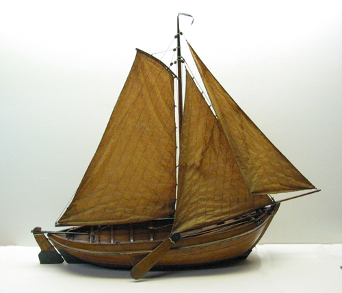 Model van een Urker botter UK 17
