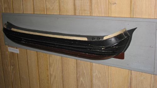 Halfmodel van een ijzeren koftjalk