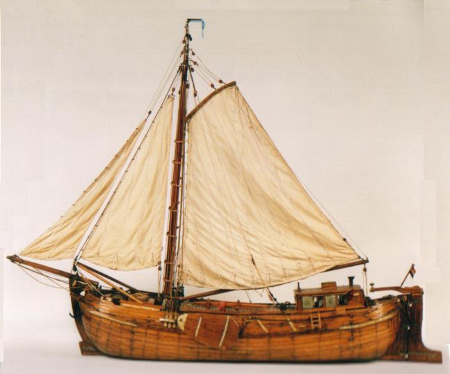 Model van de tjalk "Provincie Drente"
