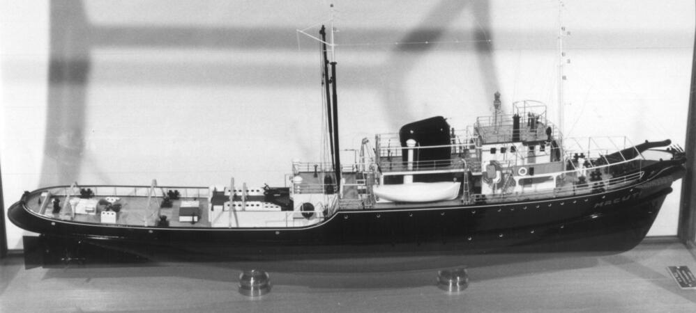 Model van de stoomsleepboot "Macuti", Beira, circa 1955