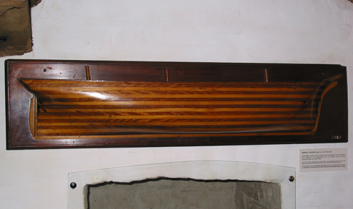 Halfmodel van een fregat of driemastvolschip