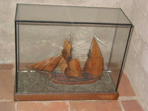 Panoramamodel van een kofschip