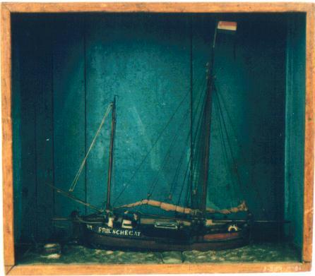 Model van loodsrinkelaar "Friese Gat no.4", van station Oostmahorn, ca. 1875