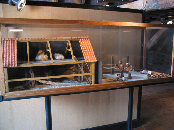 Maquette van een touwslagerij uit Noordhorn