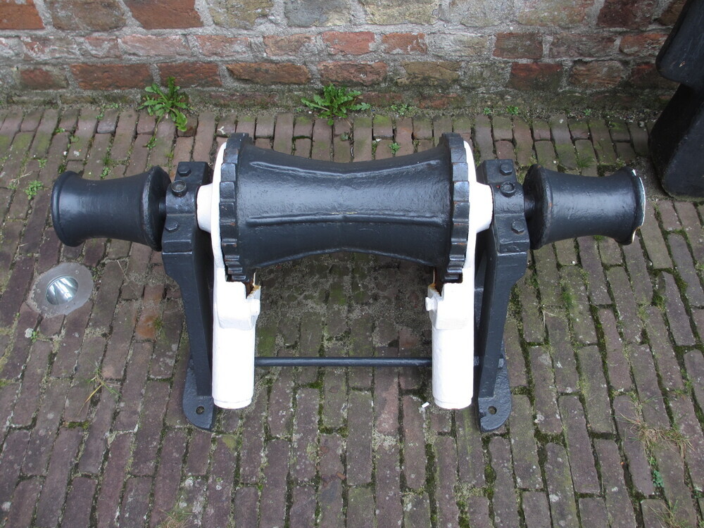 Draadlier, zwart met twee witte klossen