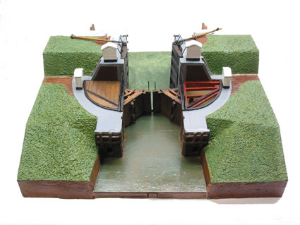 Maquette van de waaiersluis van Kuinre