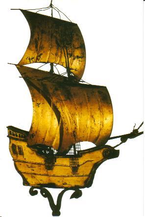 Windwijzer of gevelbekroning, voorstellend een zeilschip, 18e eeuw