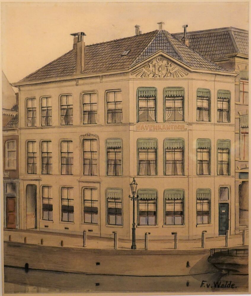 Het voormalig havenkantoor op de Hoek van Ameland (Noorderhaven) te Groningen