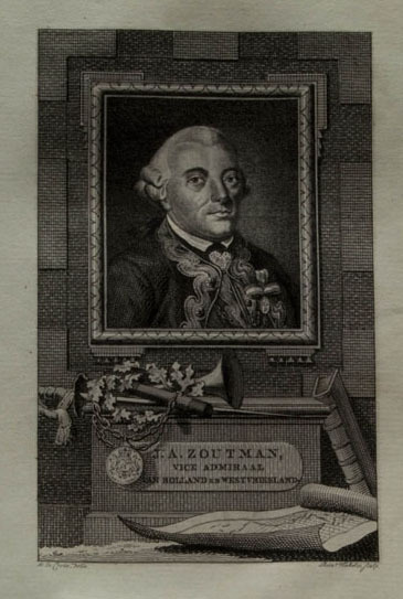 J. A. Zoutman, Vice Admiraal van Holland en Westfriesland, ets door R. Vinkeles naar P. F. de la Croix