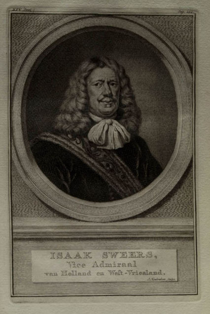 Isaak Sweers, Vice Admiraal van Holland en West-Vriesland, ets door J. Houbraken