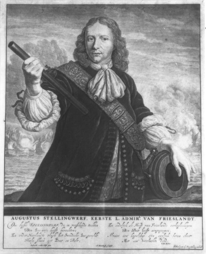 Portret van lt-admiraal Auke Stellingwerf, door A. Blotelingh