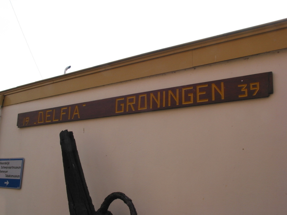 Scheepsnaambord "1939 Delfia Groningen"