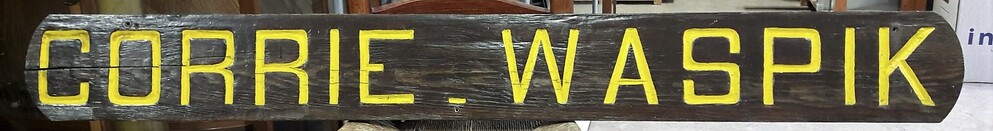 Scheepsnaambord tjalk "Corrie Waspik"