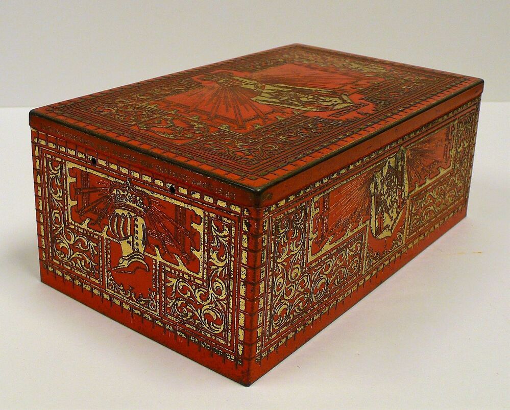 Tabaksblik met opschrift N.V. Franciscus Lieftinck Groningen (Holland) "Het wapen van Drenthe" opgericht in 1820