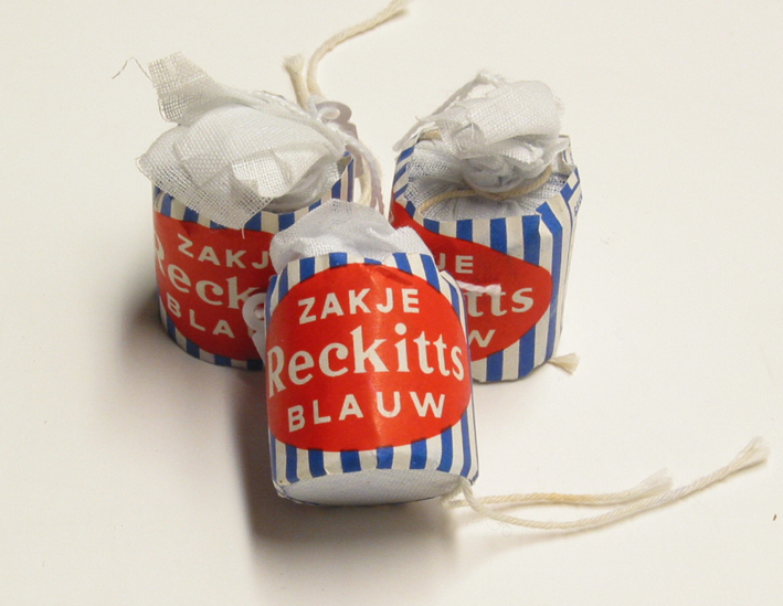 Zakjes Reckitts blauw, 5 stuks.