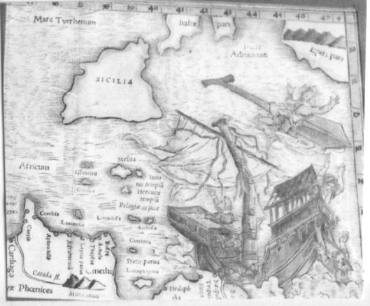 Kaart van het middelste deel van de Middellandse zee, 16e eeuw