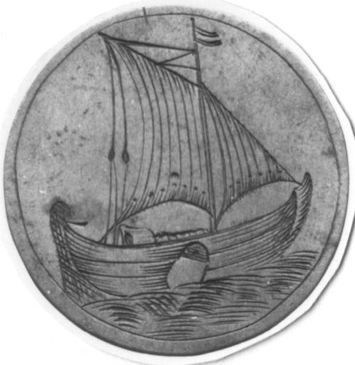 Gildepenning van het Schippersgilde van vermoedelijk Leeuwarden, 1695