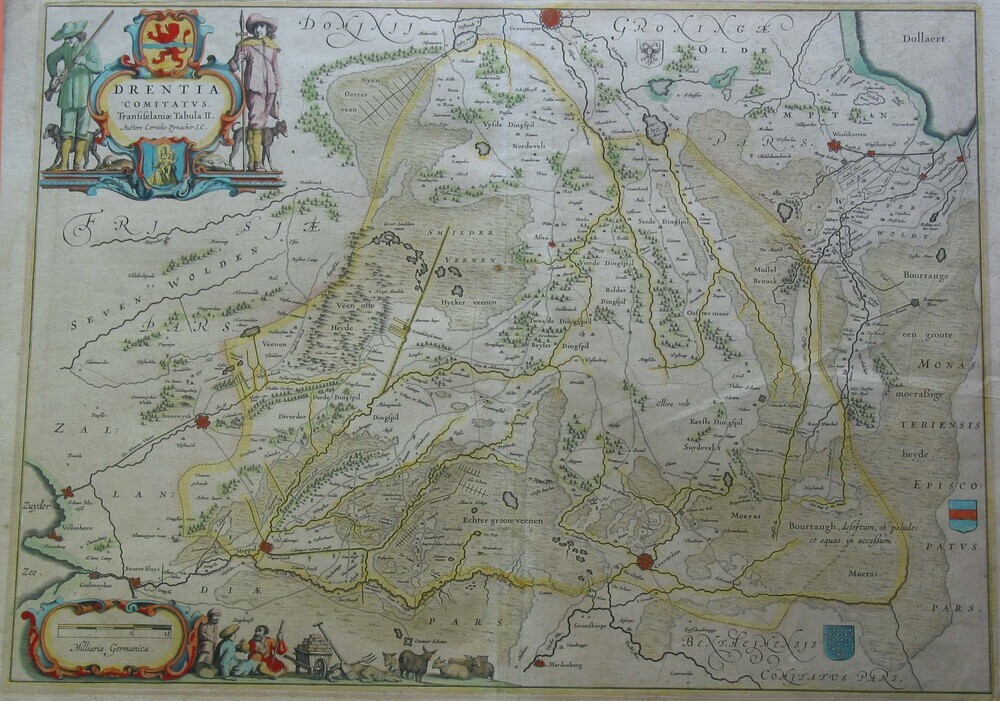 Atlaskaart Drenthe, door Cornelis Pijnacker, 1635