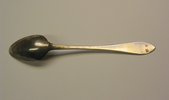 Zilveren oostzeelepel  'J.E. Harmsen & Sohne Libau 1803'