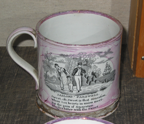 Drinkbeker met oor en opgedrukt gedicht "Sailors Farewell, Sweet oh sweet is that sensation..."