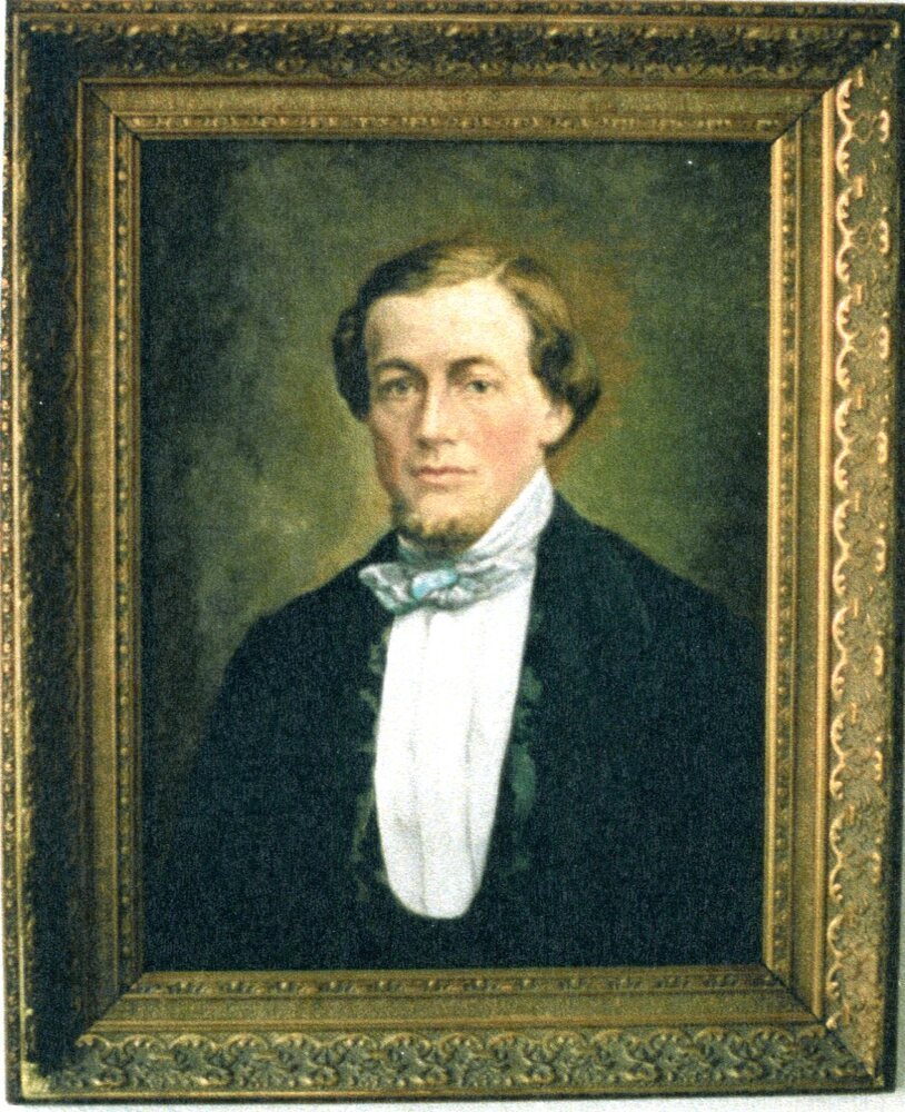 Portret van kapitein Gerhard Abrams (geb. Papenburg 1830 en overleden 1870), olieverf op doek, op paneel, door F.H. Bach, circa 1900.