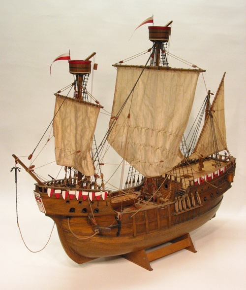 Scheepsmodel van een 15e eeuwse karveel, gebouwd door H. Lüdemann