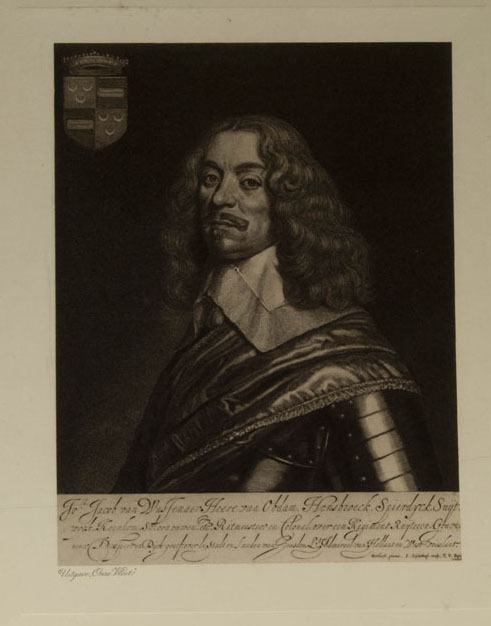 Jacob van Wassenaar, drukwerk naar litho door G. Honthorst, begin 20e eeuw.