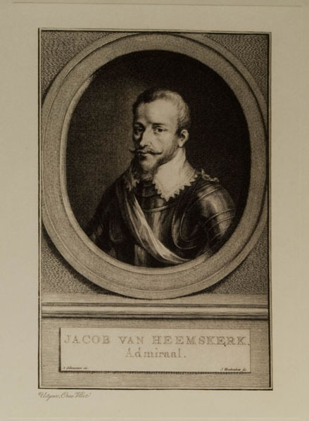 Jacob van Heemskerk, drukwerk naar litho door A. Schouman, begin 20e eeuw.