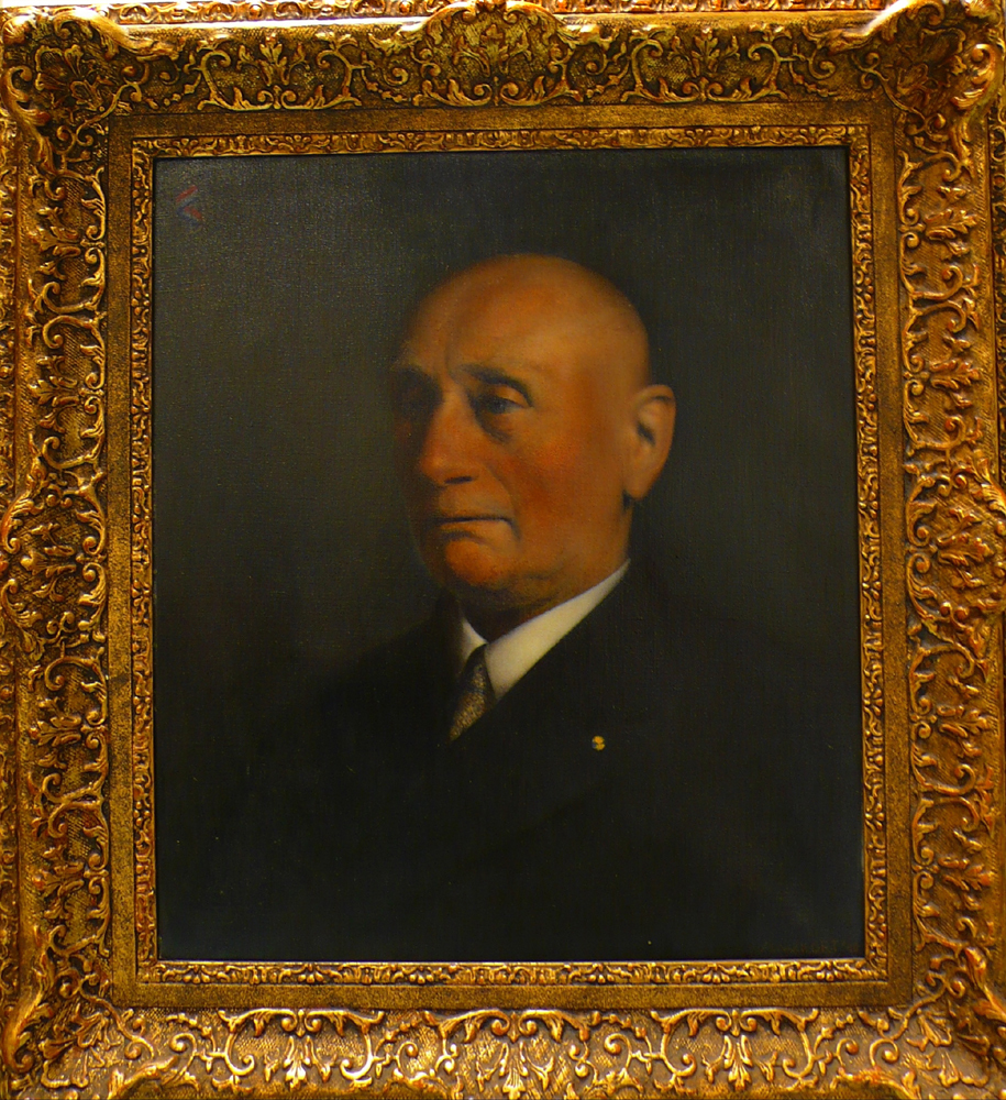 Portret van de heer T.L.Mellema, olieverf op doek door A.W. Kort, 1940.