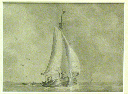 Schokker, aquarel door J. Sipkes ca. 1841