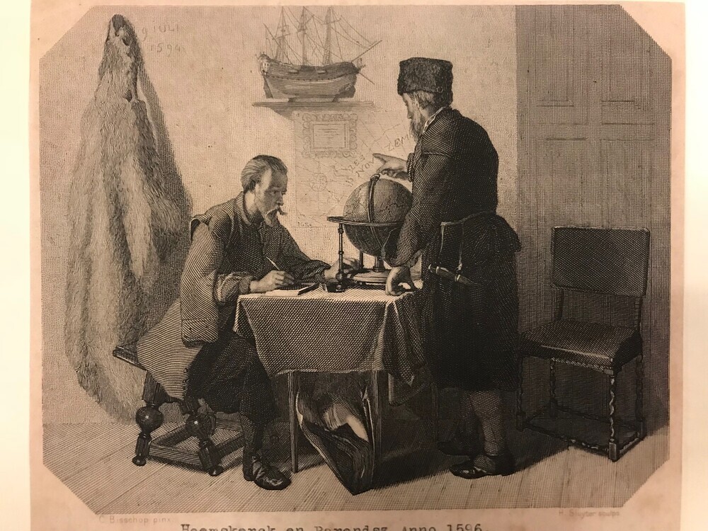 'Heemskerck en Barendsz Anno 1596', gravure, door H. Sluyter naar tekening van Cristoffel Bisschop, ca. 1850-1900