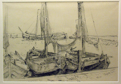 Schokker in de haven van Kampen