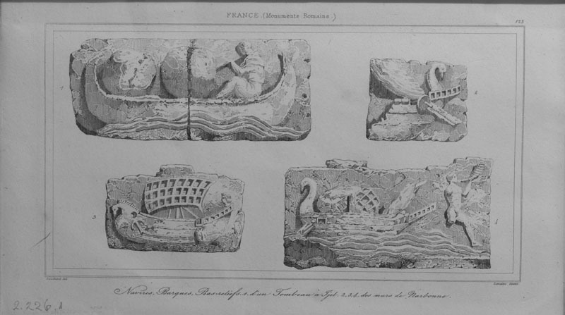 Afbeeldingen van Romeinse voorstellingen op  monumenten in Frankrijk, door Lumaitre