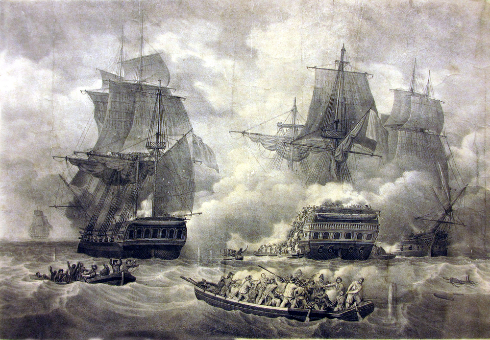 Slag uit de tijd der Fransche republiek, lithografie