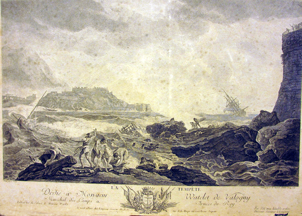La Tempête, gravure, door E.C Cousinet, circa 1750-1800