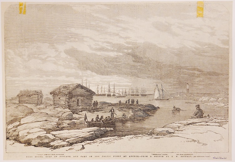 Baro sound. Gulf of Finland and part of the Baltic fleet at Anchor, litho door O.W. Brierly.